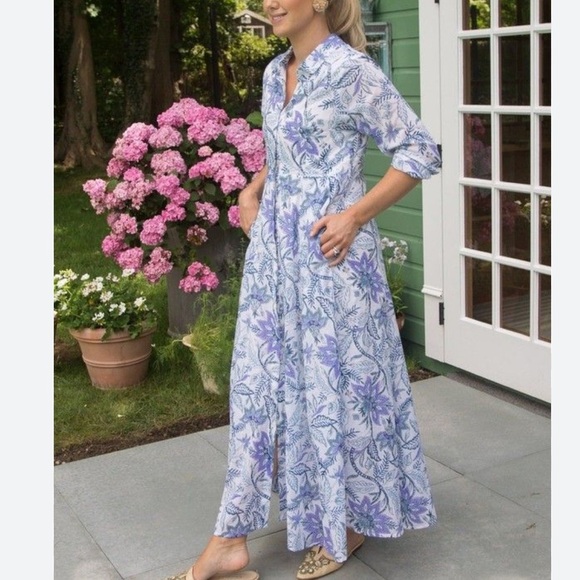 Julia Amory Dresses & Skirts - Julia Amory shirt dress Aegean chintz size medium